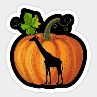 Giraffe in pumpkin Sticker